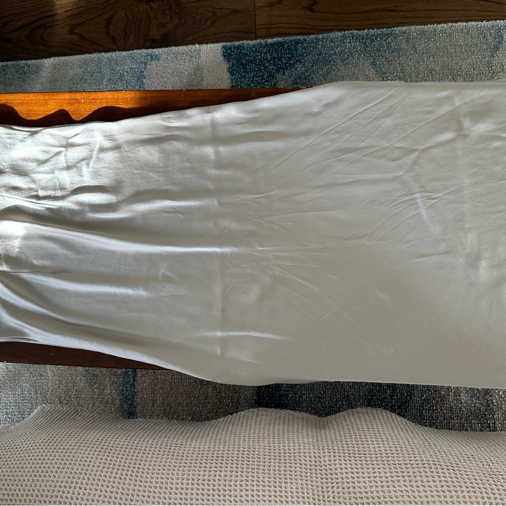 Quince Cream Satin Midi Skirt - Picture 3 of 5